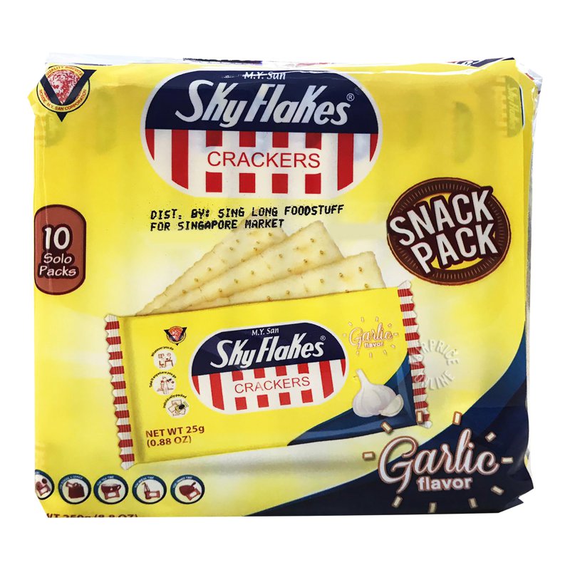 SkyFlakes Crackers Snack Pack - Garlic 250g (10 per pack)
