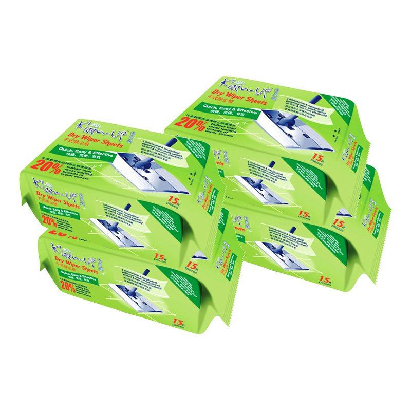 Kleen-Up Wiper Sheets - Dry 4 x 15 per pack