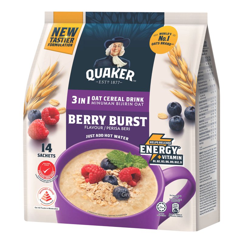 Quaker Oats - 3 in 1 Berry Burst Oat Cereal Drink