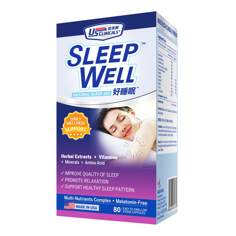 US Clinicals Sleep Well Veggie Capsules 80 per pack