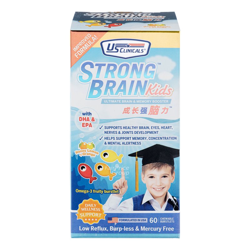 US Clinicals Strong Brain Kids - Brain & Memory Booster 60 per pack