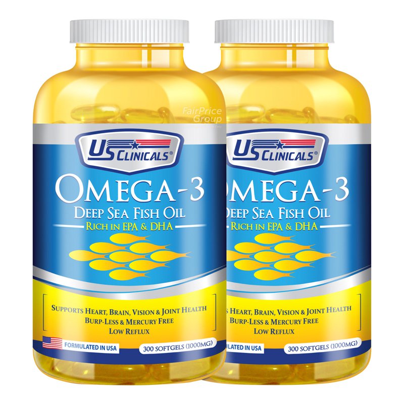 Usclinical Omega-3 Deep Sea Fish Oil Softgels 2 x 300 per pack