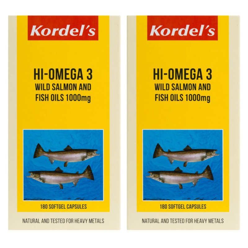 Kordel's Hi-Omega 3 Fish Oils Capsules 2 x 180 per pack