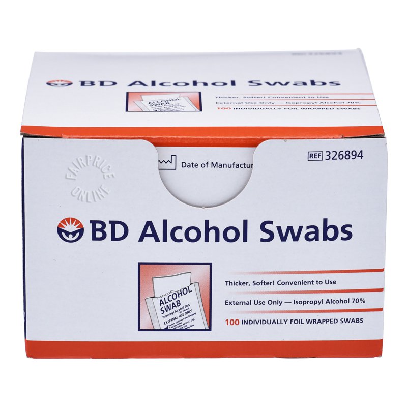 BD Alcohol Swabs 100 per pack