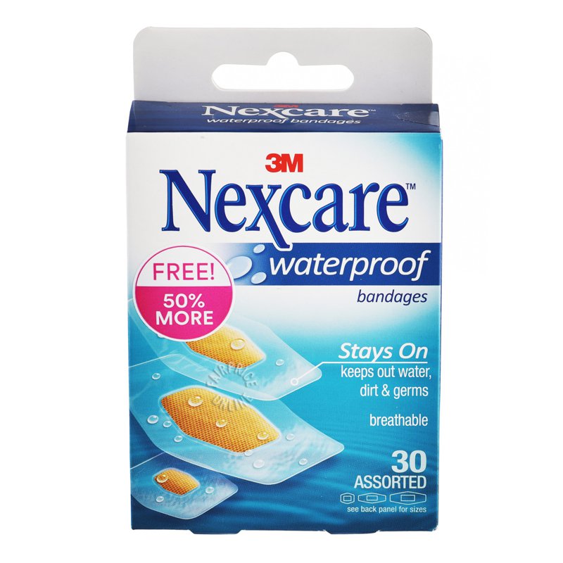 Nexcare Waterproof Bandages - Stays On (Assorted) 30 per pack