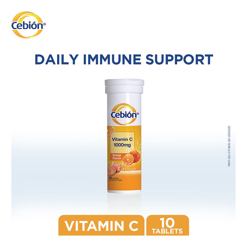 Cebion Vitamin C Effervescent Tablet - 1000mg (Orange) 10 per pack