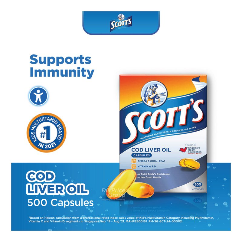 Scott's Cod Liver Oil Capsules 500 per pack