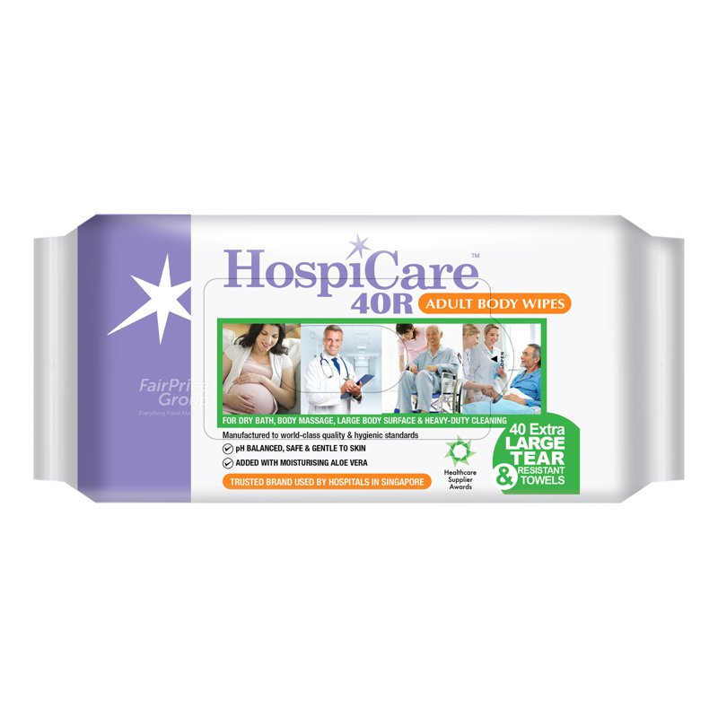 HospiCare 40R Adult Body Wipes 40 per pack