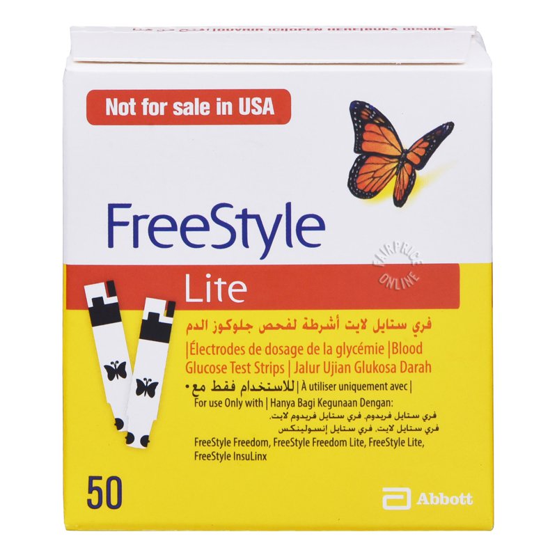 Freestyle Blood Glucose Test Strips - Lite 50 per pack