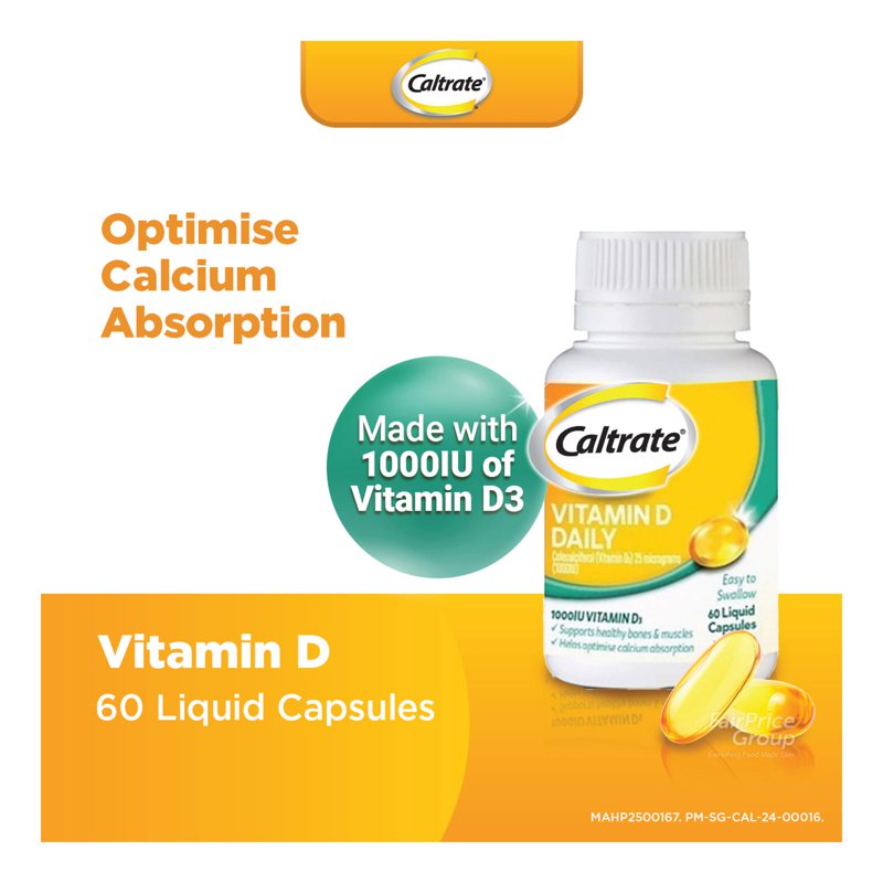Caltrate Vitamin D Daily Liquid Capsules 60 per pack
