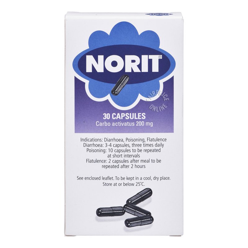Norit Carbo Activatus 200mg 30 per pack