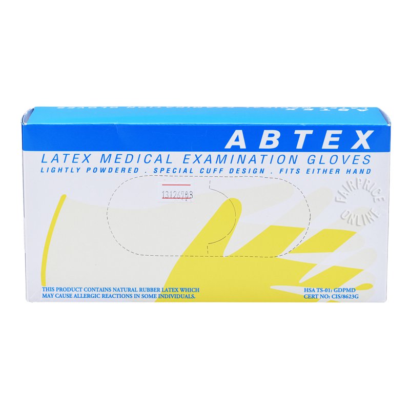Abtex Latex Medical Examination Gloves - M 100 per pack