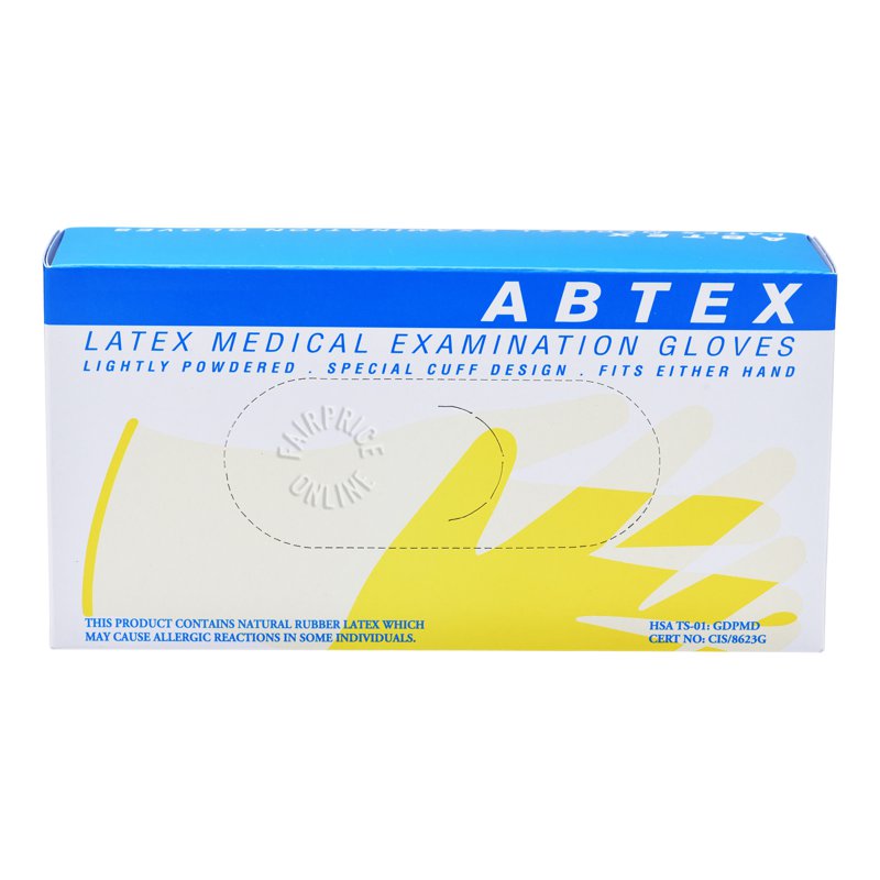 Abtex Latex Medical Examination Gloves - S 100 per pack
