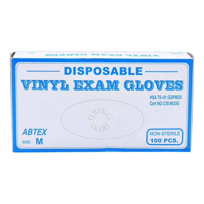 Abtex Disposable Vinyl Exam - M 100 per pack