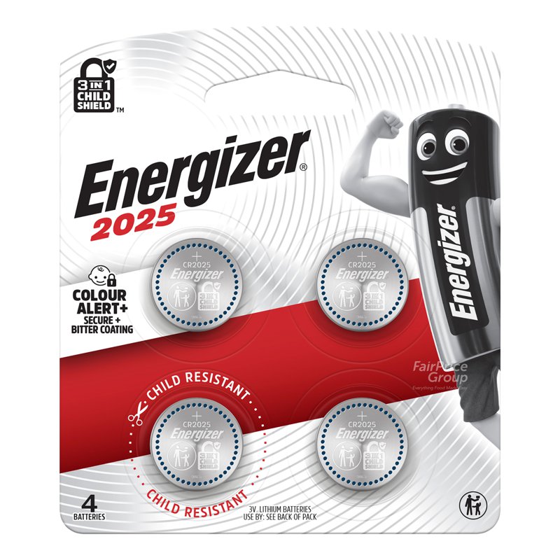 Energizer Lithium Coin Battery - 2025 4 per pack