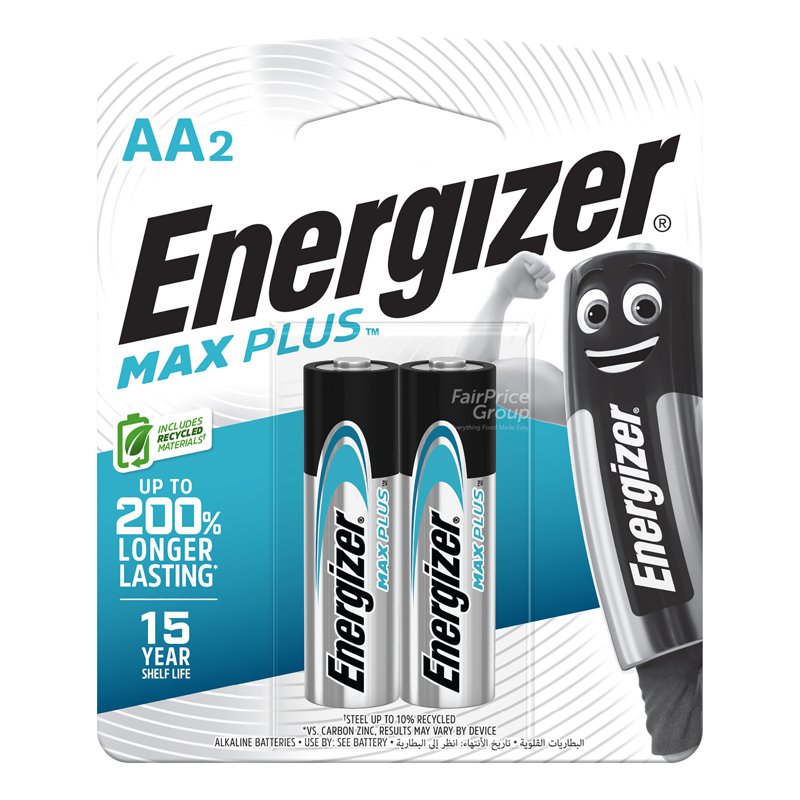 Energizer Alkaline Battery - Max Plus (AA) 2 per pack