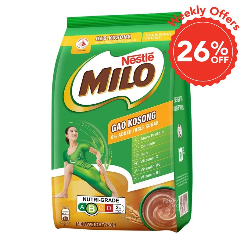 Milo Instant Chocolate Malt Drink Powder with Milk - Gao Kosong
