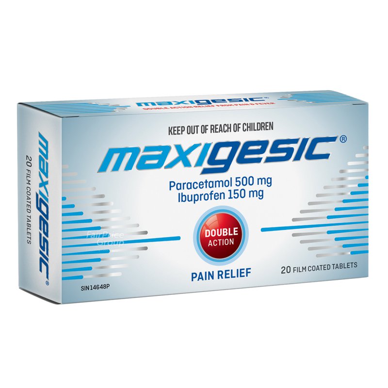 Maxigesic Pain Relief Combination & Ibuprofen 20 per pack