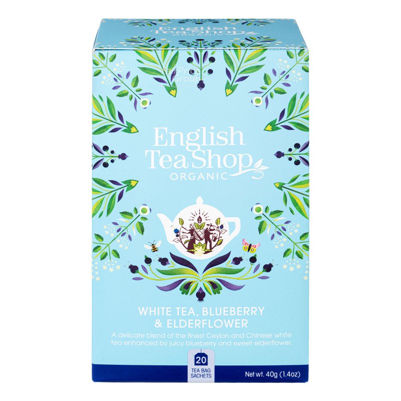 English Tea Shop Organic Tea Sachets - White Tea Blueberry & Elderflower 20 per pack