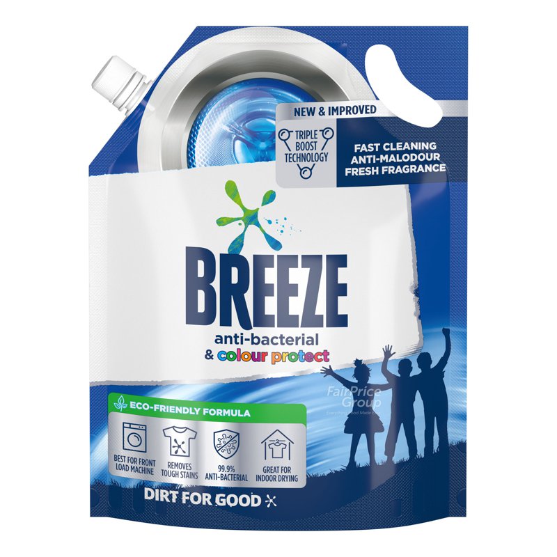 Breeze Liquid Detergent Refill - Anti-Bacterial & Colour Protect