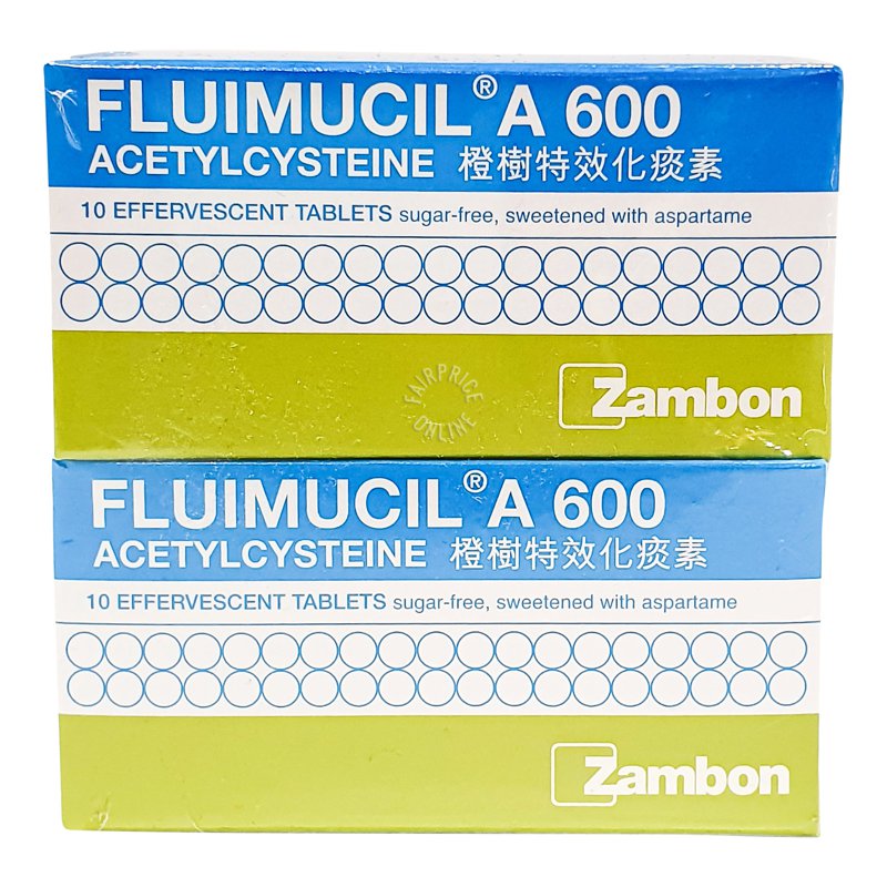 Fluimucil A 600 Acetylcystine Effervescent Tablet 2 x 10 per pack