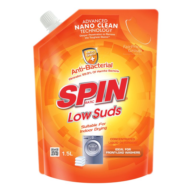 Spinmatic Low Suds Liquid Detergent Refill - Anti-Bacterial