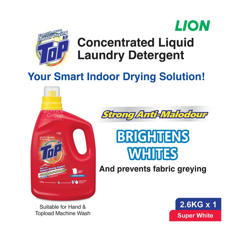 Top Concentrated Liquid Detergent Bottle - Super White
