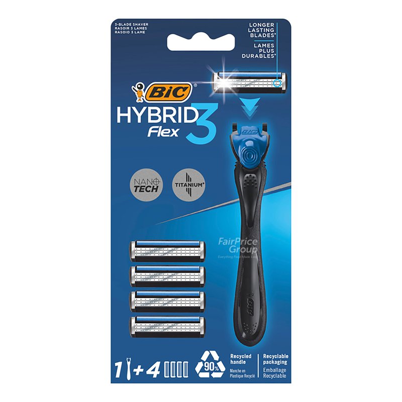 BIC Flex 3 Hybrid Shaver with 4 Refills 1 per pack