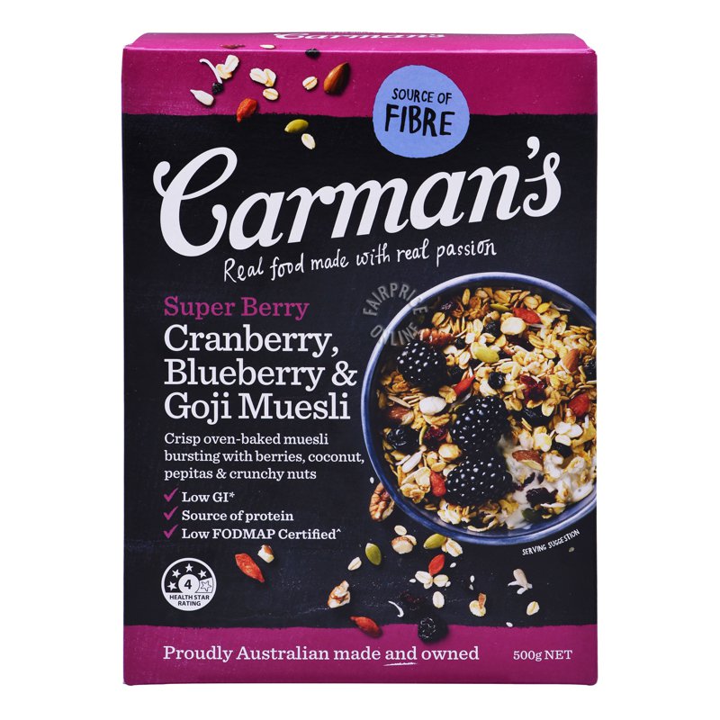 Carman'S Muesli - Cranberry- Blueberry & GojiMuesli(Super Berry)