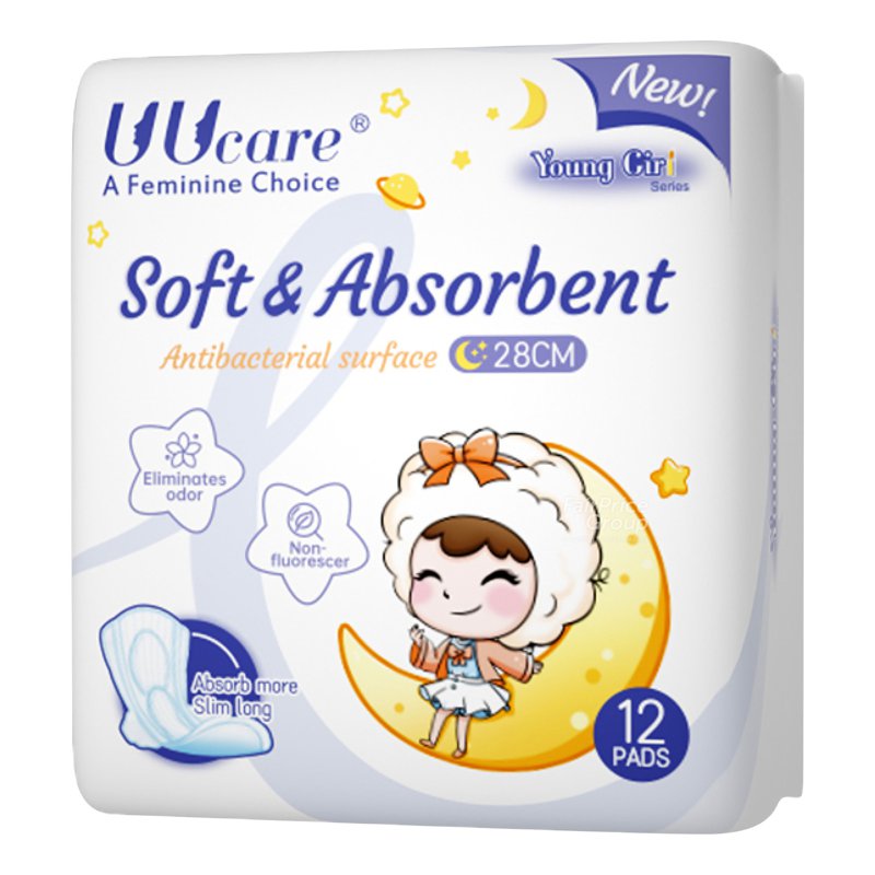 UU Care Young Girl Antibacterial Pads - 280mm 12 per pack