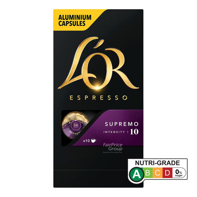 Lor Espresso Aluminium Capsules - Supremo 10 per pack