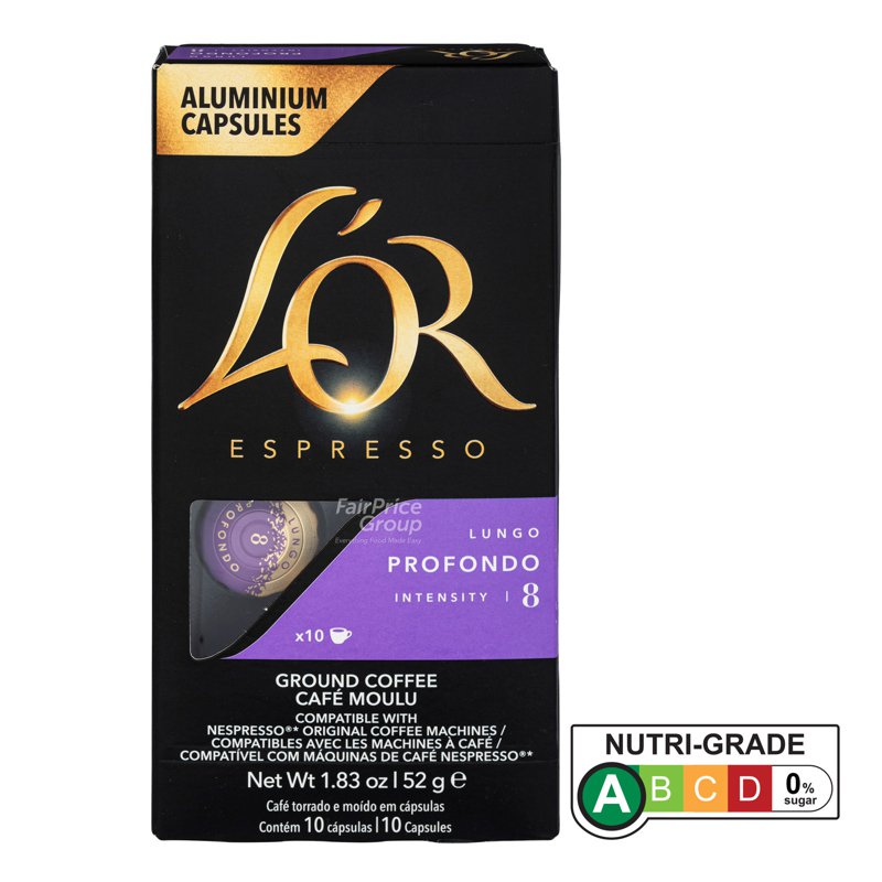 Lor Espresso Aluminium Capsules - Lungo Profondo 10 per pack