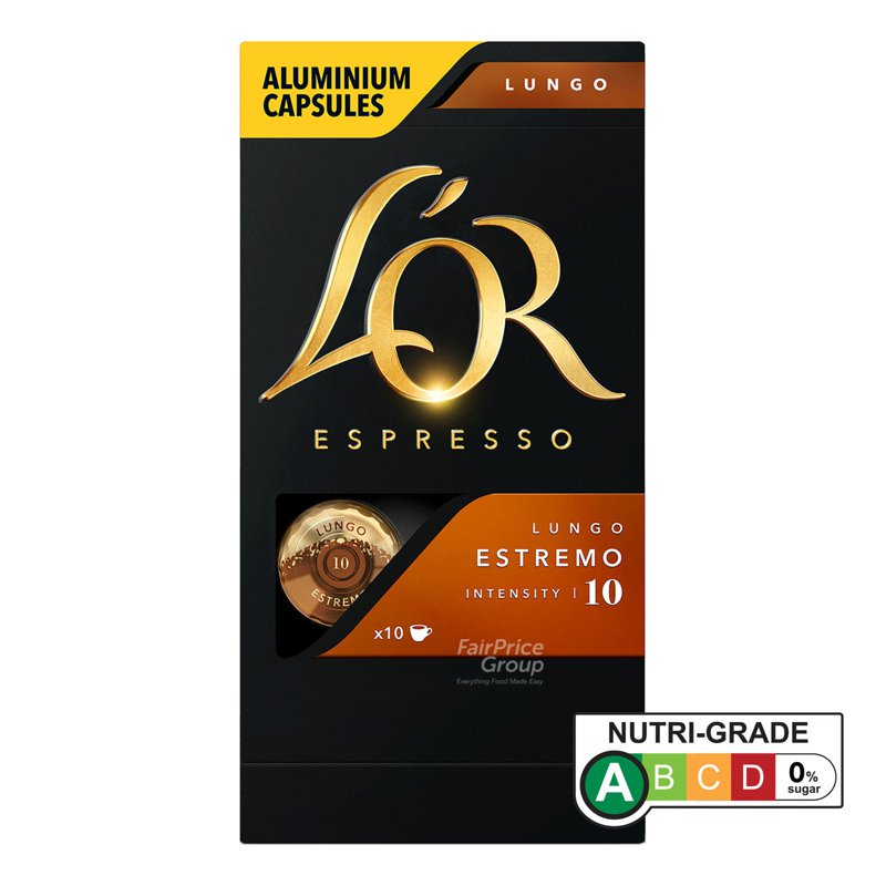 Lor Espresso Aluminium Capsules - Lungo Estremo 10 per pack