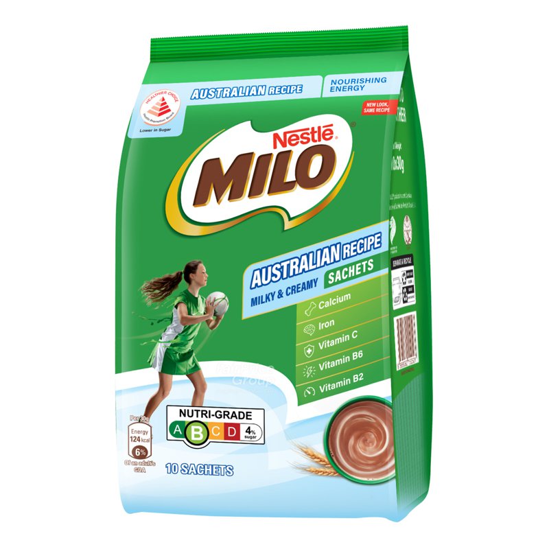 Milo Activ-Go Australian Recipe Sachet with Milk 10 per pack