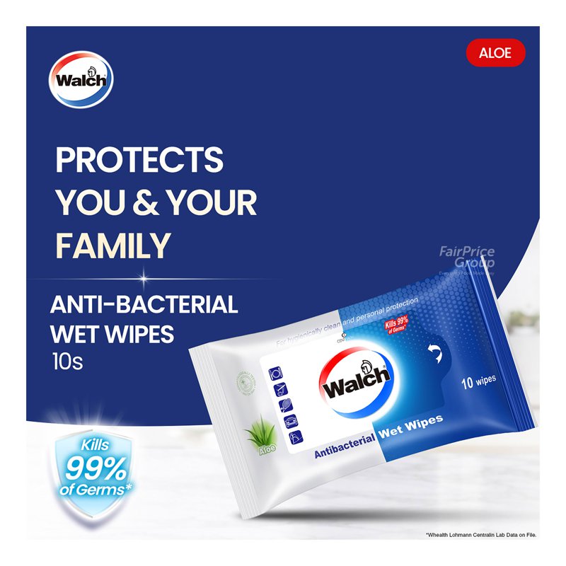 Walch Antibacterial Wet Wipes 10 per pack