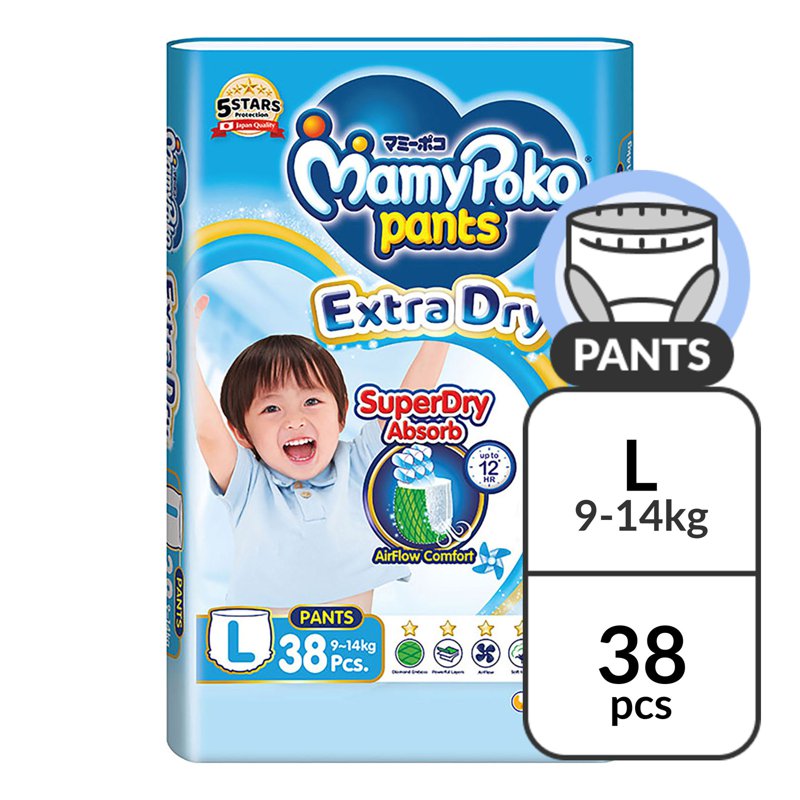 MamyPoko Extra Dry Pants - L (9 - ) 38 per pack