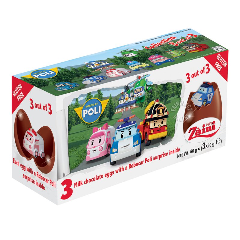 ZAINI Milk Chocolate Eggs - Robocar Poli
