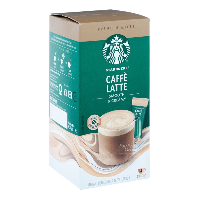 Starbucks Instant Premium Mixes - Caffe Latte 4 per pack