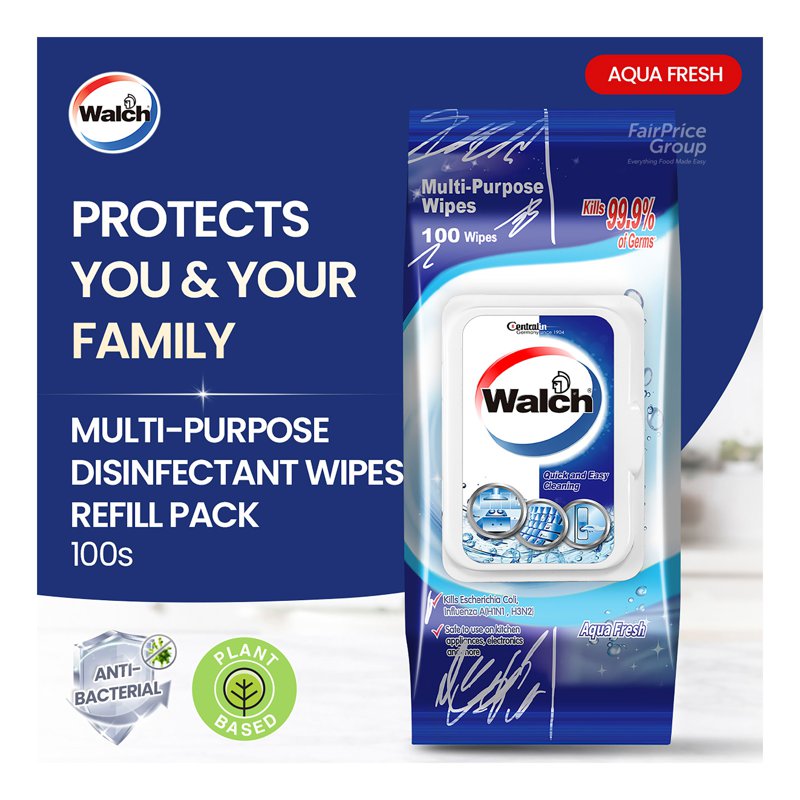 Walch Multi-Purpose Wipes - Aqua Fresh 100 per pack