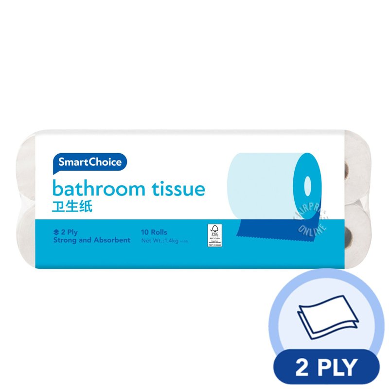 SmartChoice Bathroom Tissue - 2 Ply 10 per pack
