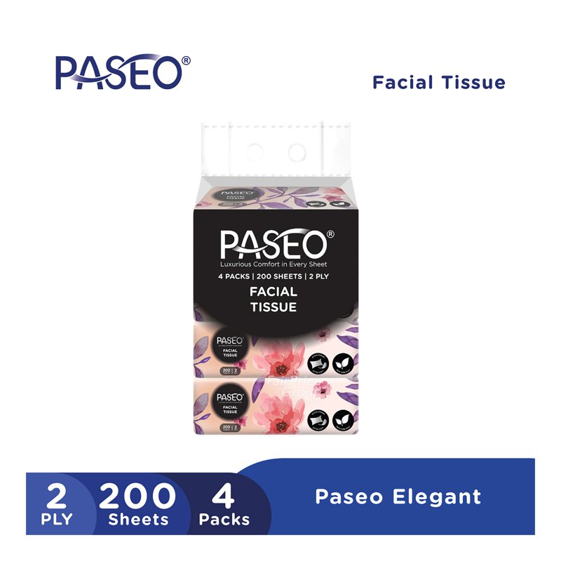 Paseo Elegant Facial Soft Pack Tissue - 2 Ply 4 x 200 per pack
