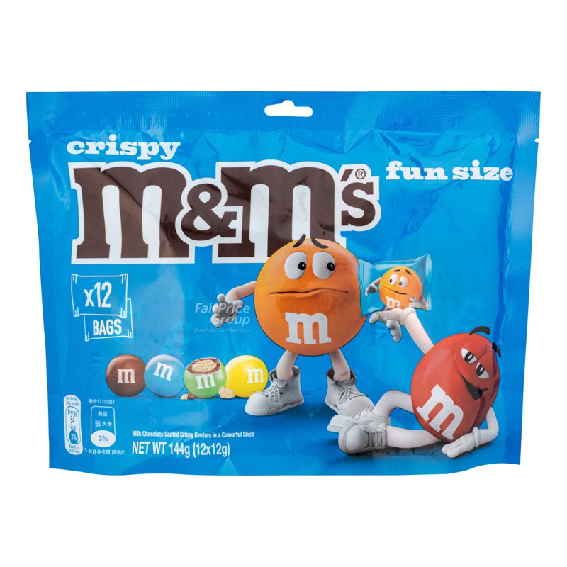 M&M's Chocolate Candies - Crispy (Funsize) 12 per pack