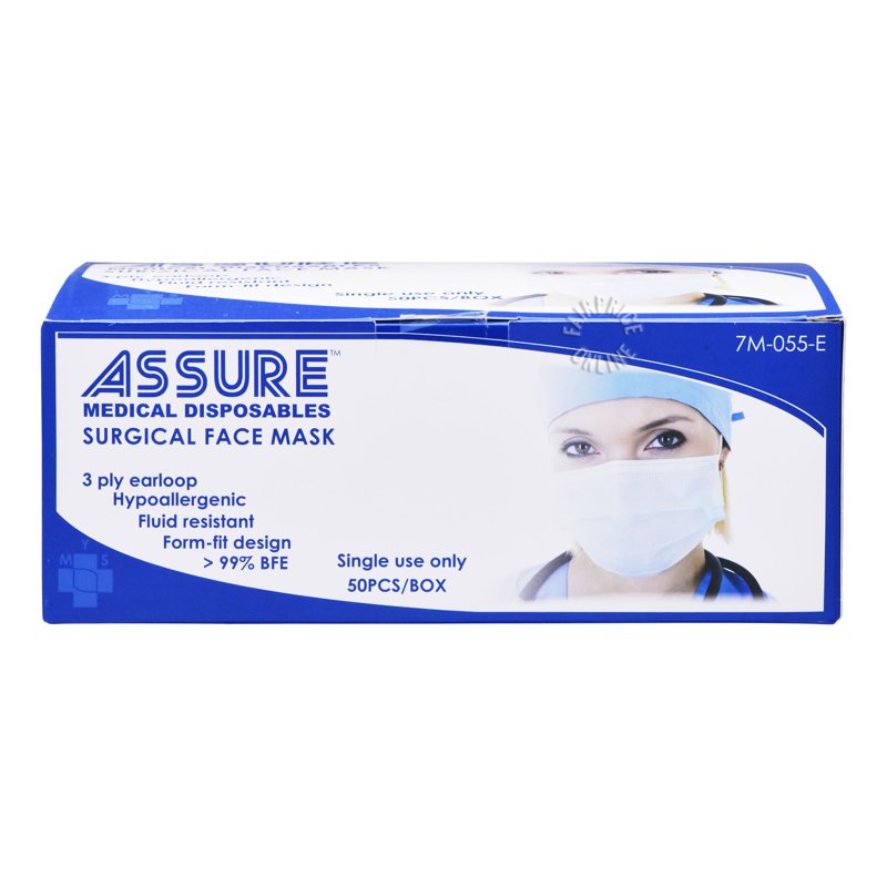 Assure Surgical Face Mask - 3ply 50 per pack