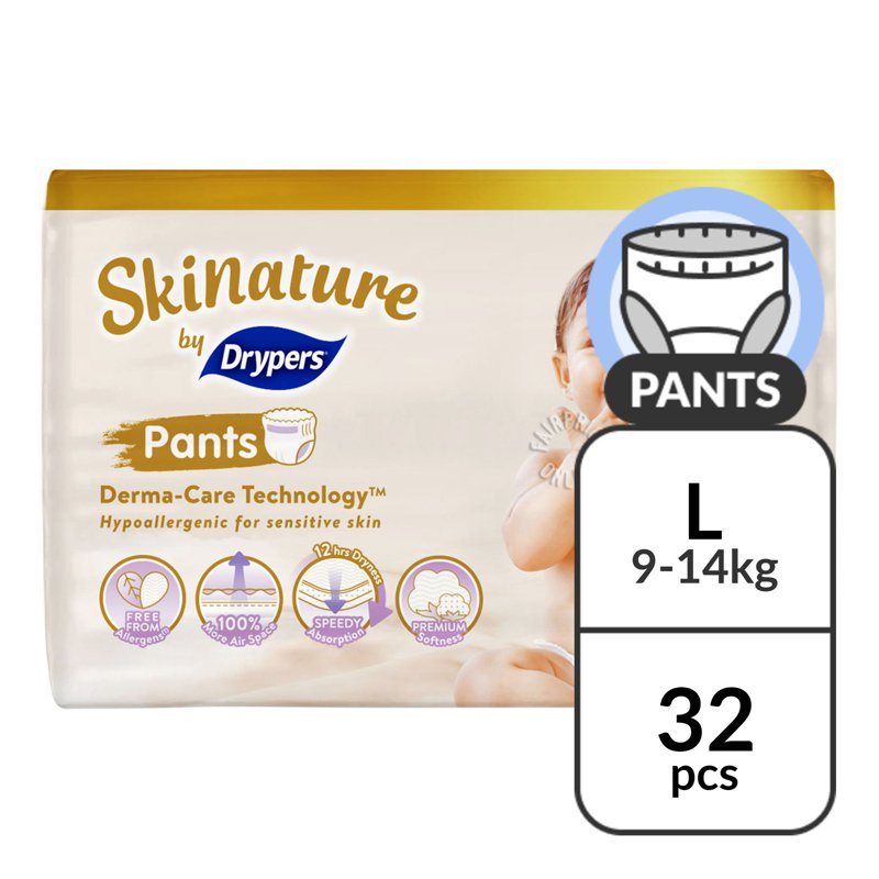 Drypers Skinature Pants - L (9 - ) 32 per pack