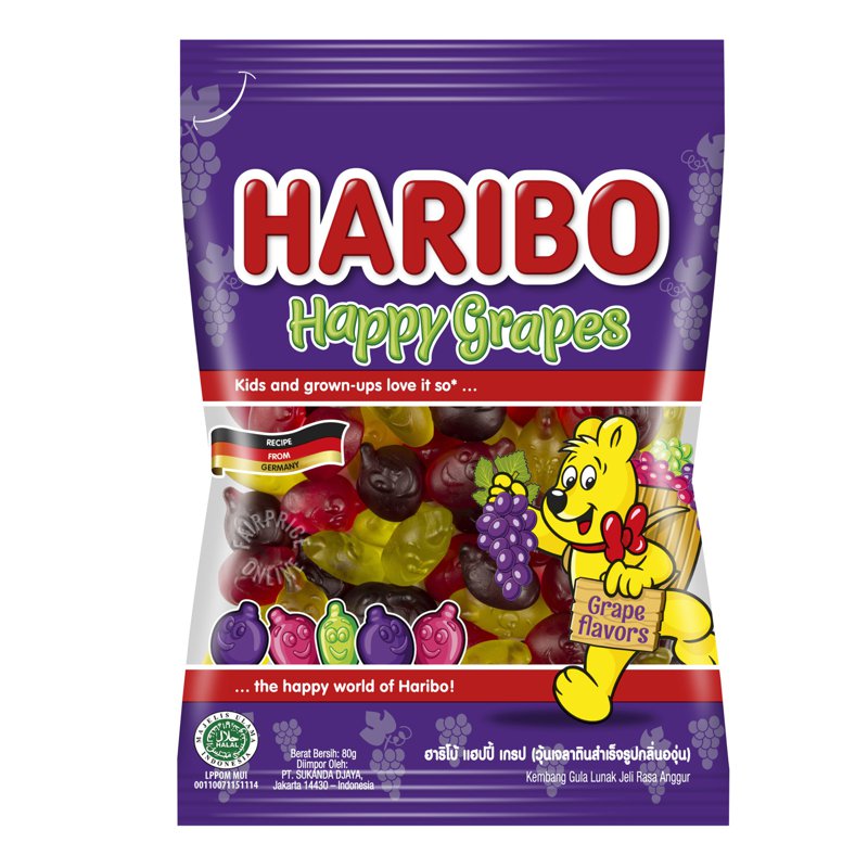 Haribo Gummy Candies - Happy Grapes