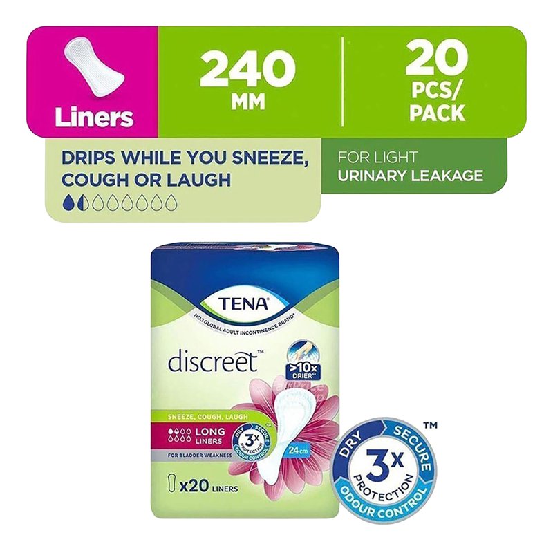 Tena Discreet Long Liners - 24cm 20 per pack