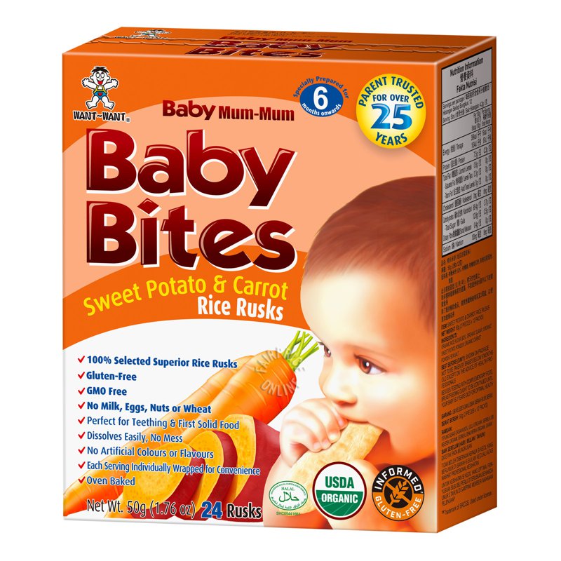 Baby Bites Rice Rust - Sweet Potato & Carrot 24 per pack