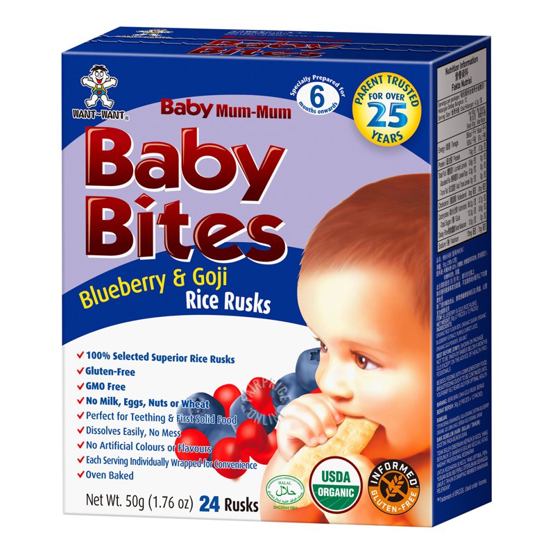 Baby Bites Rice Rust - Blueberry & Goji 24 per pack