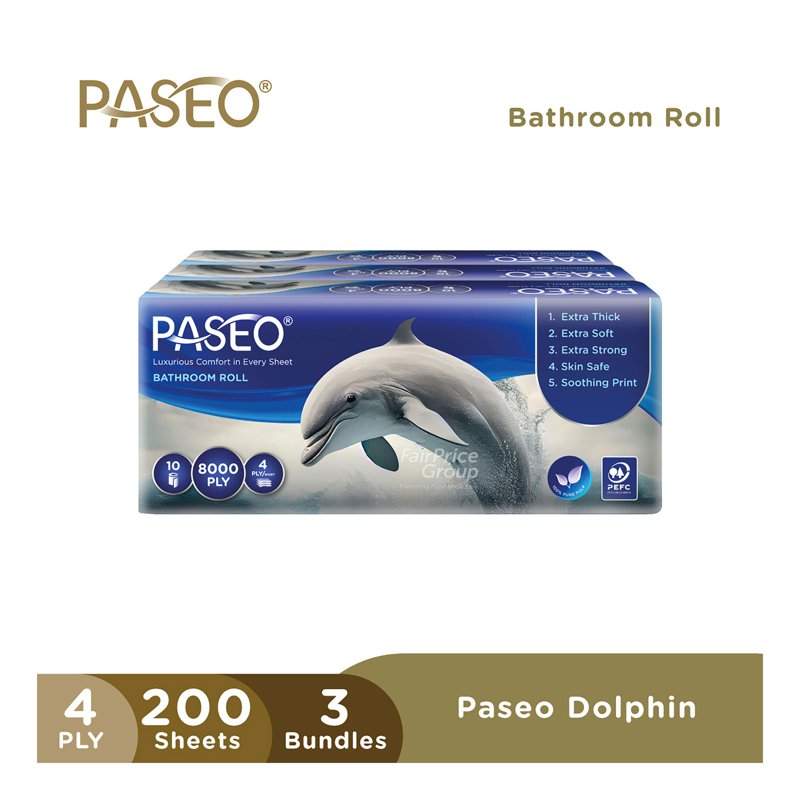 Paseo Bathroom Tissue Roll - 4 Ply 30 x 200 per pack