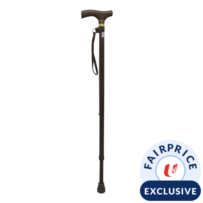 AL Aluminium Wooden Handle Adjustable Walking Stick 1 per pack